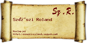 Szászi Roland névjegykártya