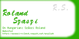 roland szaszi business card