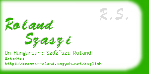 roland szaszi business card